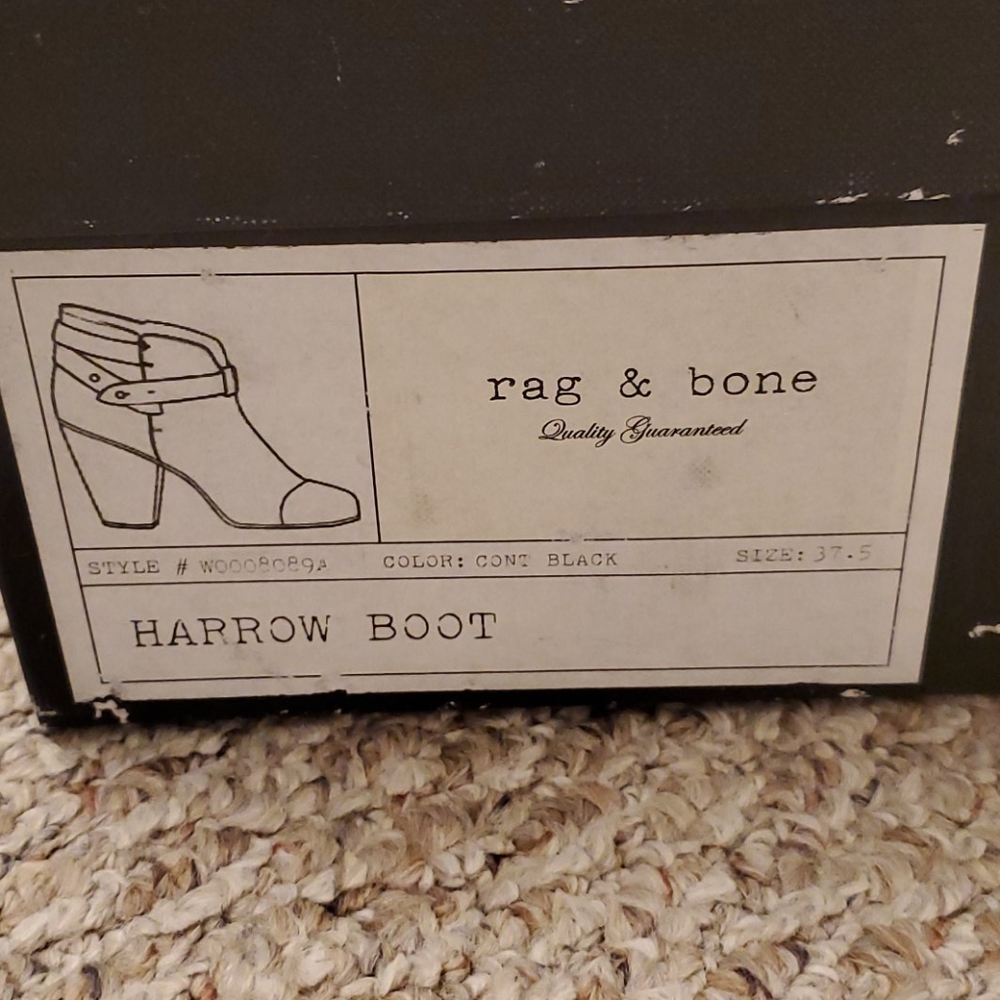 Rag & Bone Black Harrow Bootie With Box 37.5 - image 8